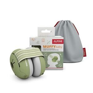 Alpine Muffy Baby Ear Protection afor Babies and Toddlers up to 36 Months Green